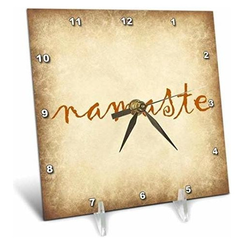3drose Image Of The Text, Namaste-desk Clock, 6 Por 6 PuLG