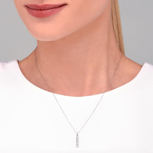 Pingente Com Diamantes Em Ouro Branco 18k