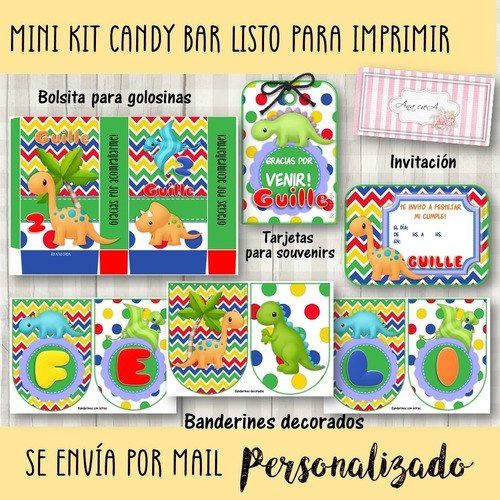 Candy Bar Mini Kit Imprimible Dino Baby #3 Dinosaurios Bebé | MercadoLibre