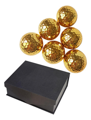 Pelotas De Golf Doradas De Doble Capa, Pelotas Cantidad 6
