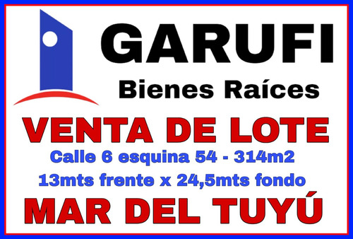 Lote En Mar Del Tuyú - Calle 6 Esquina 54 - 13x24,5