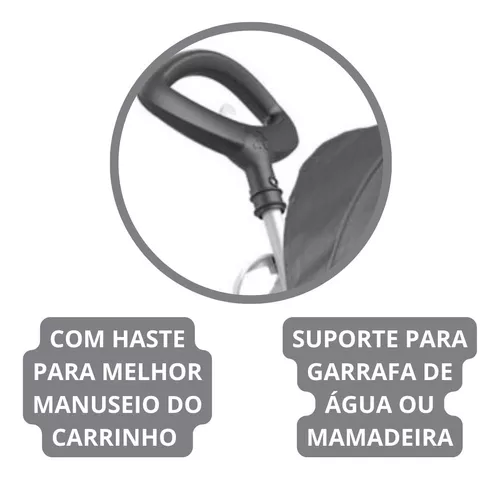 Carrinho Super Banjipe Reclinável com Capota Passeio & Pedal Preto  Quadriciclo Infantil Veículo com Cinto Empurrador