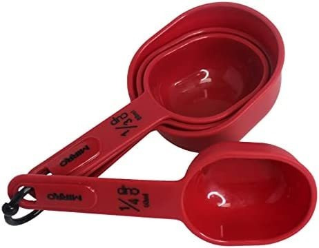 Mirro 4 Tazas Medidoras (1 Taza) Rojo, 4 Piezas, Mir-