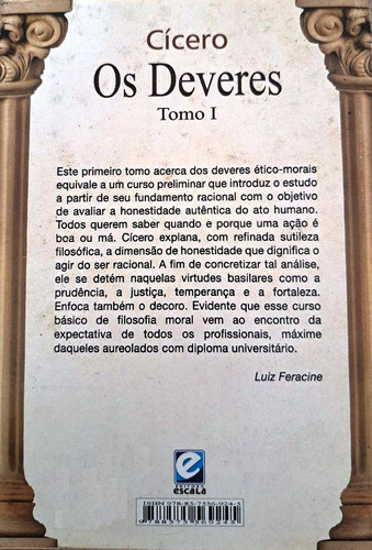 2 Livros - Cícero Os Deveres Tomos 1, 2 E 3 Filosofia