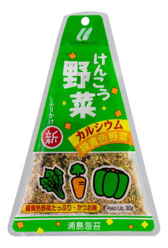 Tempero para Arroz Furikake Triângulo Verduras Urashima Pacote 30g