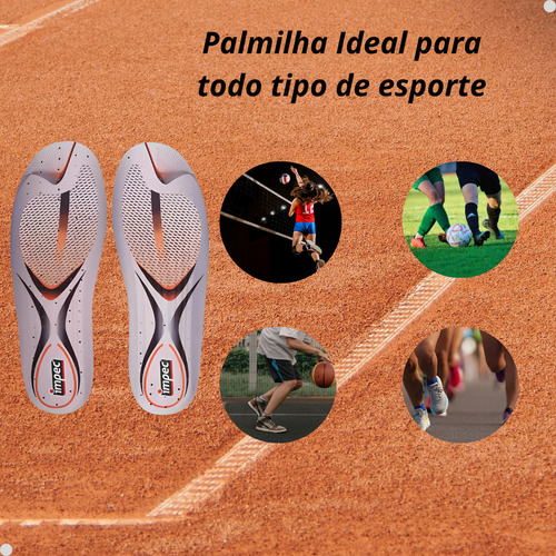 Palmilha Fitness Super Macia Impec - Cor Cinza Tamanho da palmilha G (41/44)