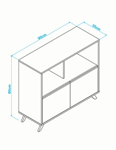 Mueble Librero/estante 2 Puertas Modelo Bmu 46-241po