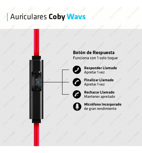 Imagen 2 de 10 de Auriculares Bluetooth Deportivos Recargables Usb Coby Wavs