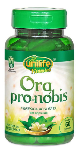 Ora Pro-nóbis 60 Cápsulas De 450mg