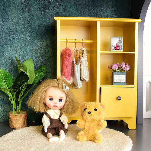 Armario Para Casa De Muñecas A Escala 1/12, Muebles En