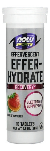 Effer Hydrate Laranja E Morango Efervescente 10 Tabs Now