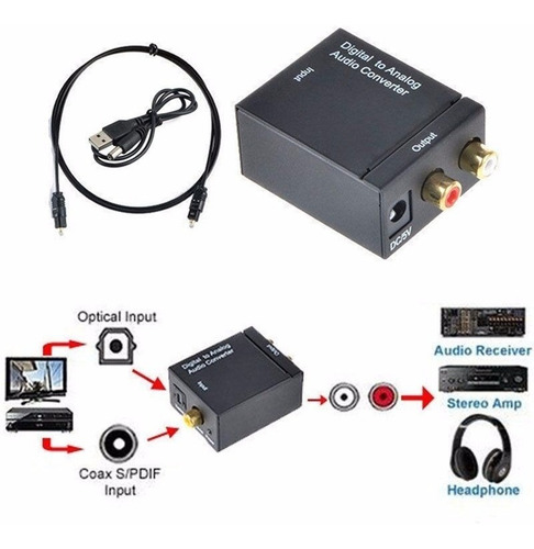 Convertidor De Audio Digital Fibra Optica A Analogico Rca