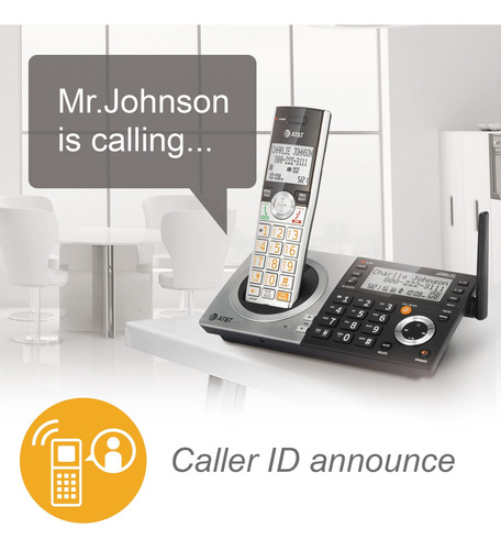 Teléfono Inalámbrico At&t Cl83507 Dect 6.0 De 5 Auriculares