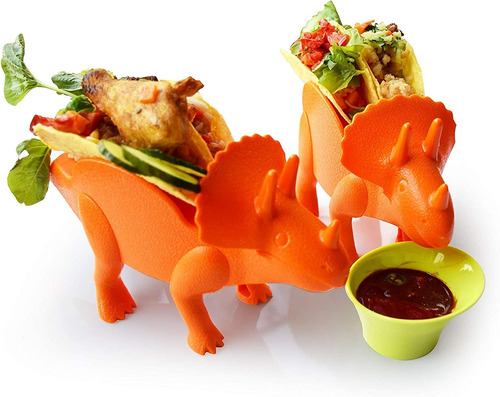 Taco Holder Dinosaur For Kid Set De 2, Dinosaurio Tortilla T