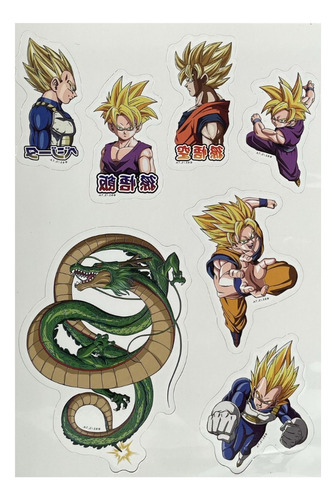Calcomanías Tatuaje Temporal Hidrotransferible Dragon Ball Z Color Amarillo Dragon Ball Z 2