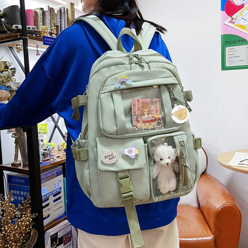 Mochilas Kawaii Para Jóvenes Con Funda Grande De Estilo Core