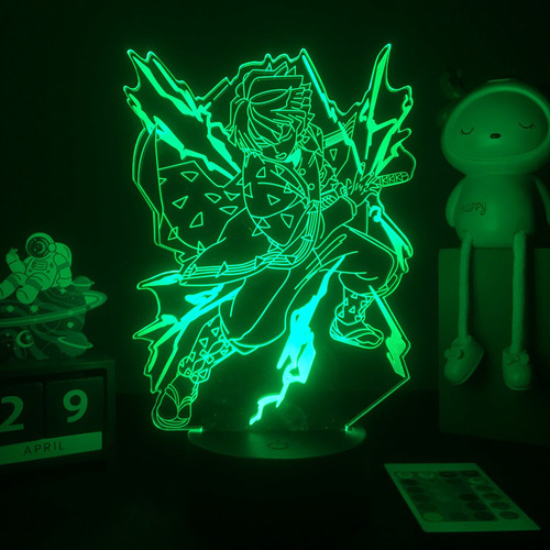 W Lámpara De Escritorio Led Demon Slayer 3d Con Luz
