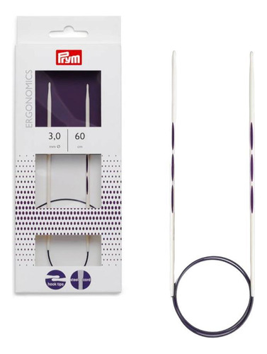 Agulhas Circulares Ergonômicas Para Tricô Prym 3.00mm 60cm