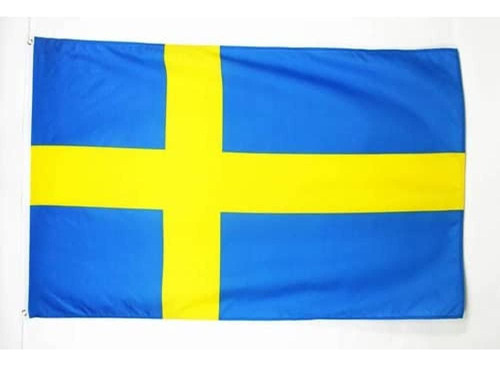 Bandera Az De Suecia, Grande, 150 X 250 Cm, Con Doble Costur