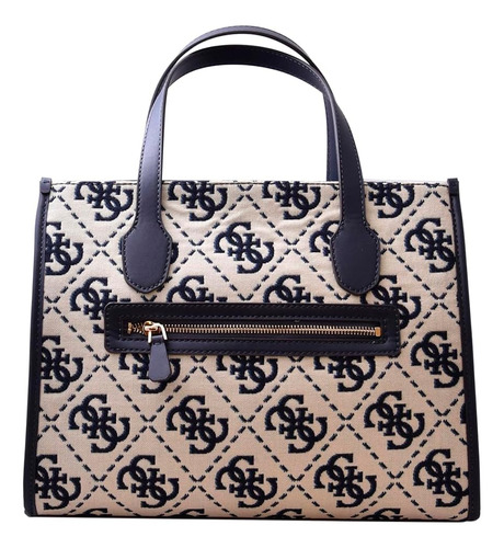 Guess Bolso Tote Con Doble Compartimento Ruma, Logotipo Azul