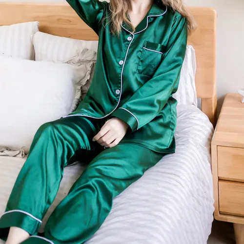 Conjunto De Pijama De Seda Para Mujer, Pijama, Ropa De Dormi