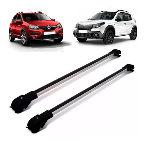 Rack Teto Travessa Sandero Stepway 2007/2017 Slim Prata 45kg