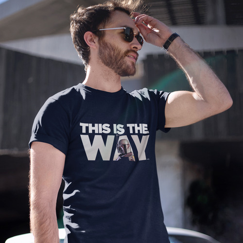 Playera Hombre Mandalorian Star Wars Algodon Oficial