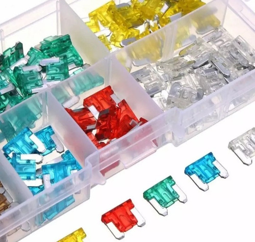 Imagen 3 de 6 de Kit Mini Fusible Electricos 12v Autos Motos 100 Uds