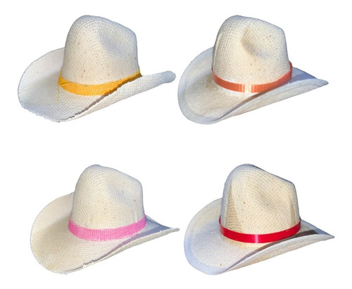 10 Sombrero Texano 8cm Vaquero Mini Mexico Fiesta Mexicana 