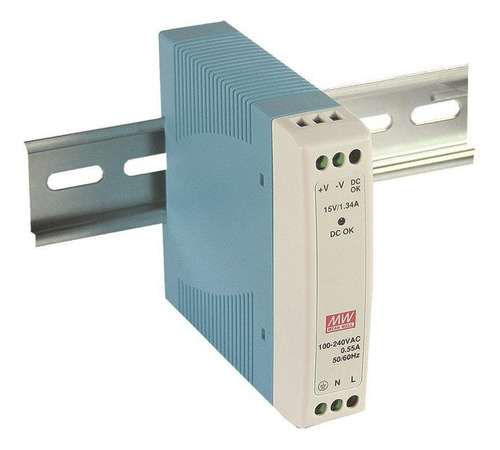 Fuente conmutada DIN de 10 W, salida 12 vcc-0.8a Mdr-10-12 Mean Well