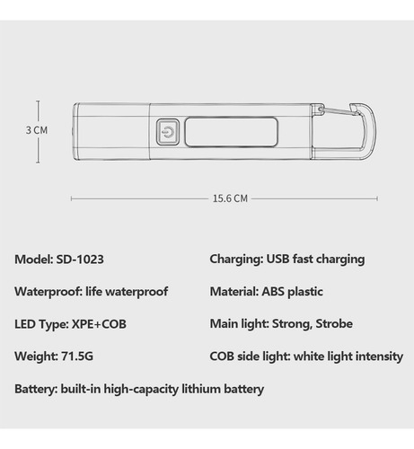 2 Linternas Recargables Superbrillantes De Largo Alcance