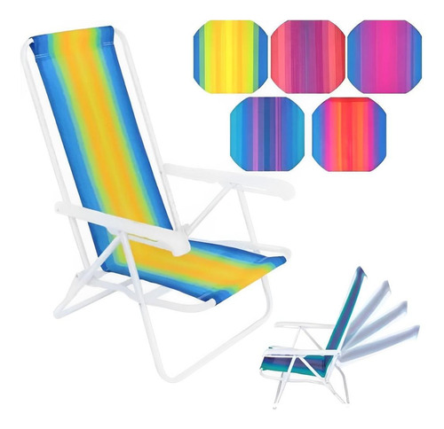 Silla de playa reclinable de 4 posiciones, color rojo, morado, color