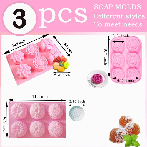 Paquete De 3 Moldes Silicona, Moldes Silicona Para Pasteles
