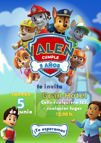 Invitación Digital Personalizada Para Whatsapp Paw Patrol