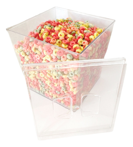 Kit 10 Potes Acrílico Quadrado C/ Tampa 7,4l + Conchas 300ml