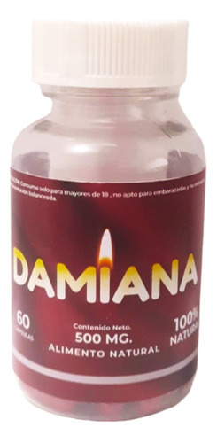 Damiana 500mg, Mujer, 100% Natural, 60 Capsulas, Hot