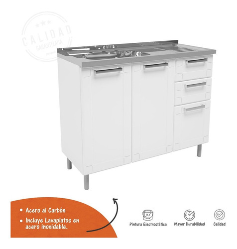 Imagen 2 de 10 de Mueble Inferior 3 Puertas 2 Cajones Bertolini