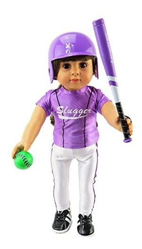 American Fashion World Purple Baseball Outfit Con Zapatos Y 