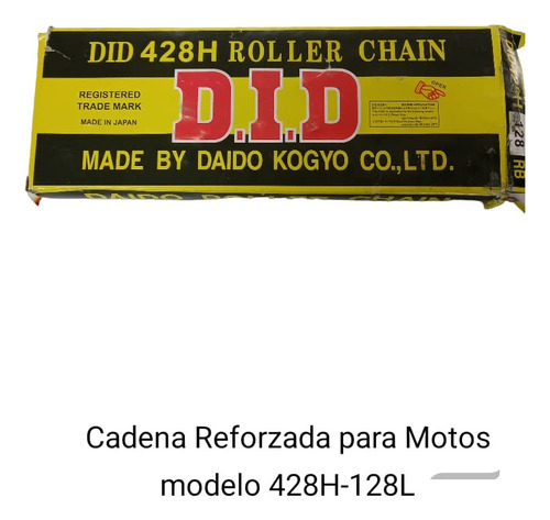 Cadena Reforzada Para Motos 428h 128l Marca D.i.d
