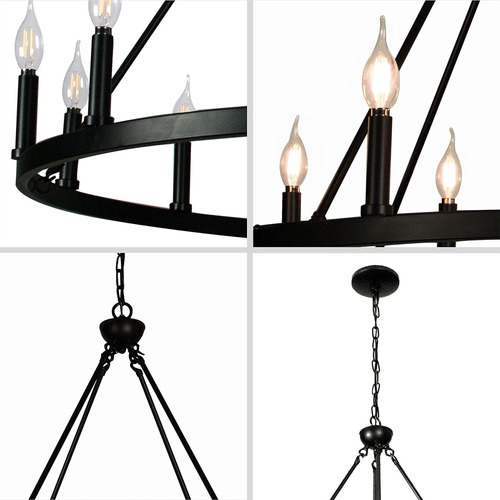Lámpara De Araña De 12 Luces Estilo Vela, Estilo Retr...