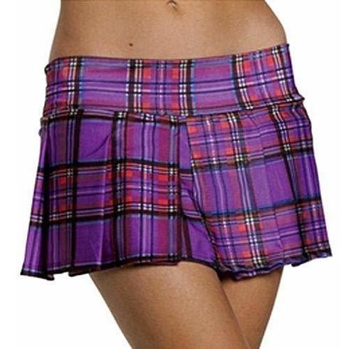 Prenda Inferior Mujer - Pleated Plaid Mini Skirt Adult Cloth
