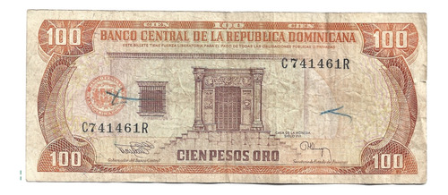 Liquido Billete De Rep. Dominicana. 100 Pesos Oro 1994
