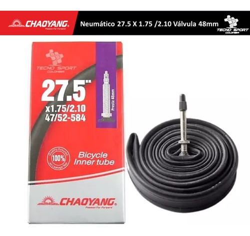 Imagen 3 de 8 de Neumatico Bicicleta 27.5 X 1.75 /2.10 Valvula 48mm Chaoyang