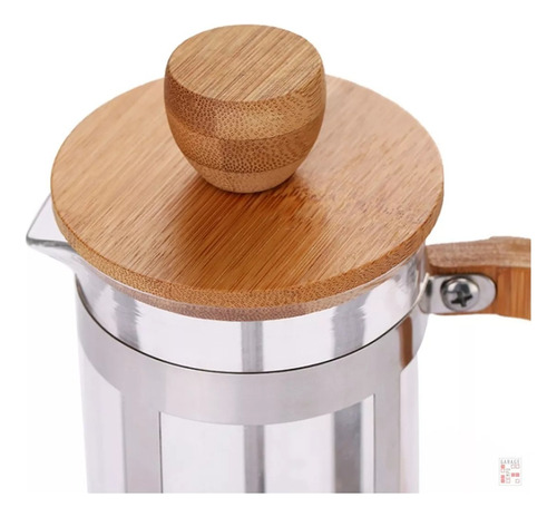 Cafetera Manual Embolo Prensa Francesa Vidrio Y Madera 600ml