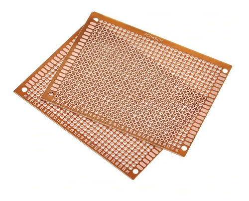 2 X Placa Perforada Pcb, 1 Cara 70 X 90mm Para Proyectos Diy