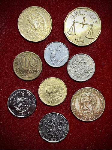 Lote X9 Monedas Mundiales Oferta!! Míralas