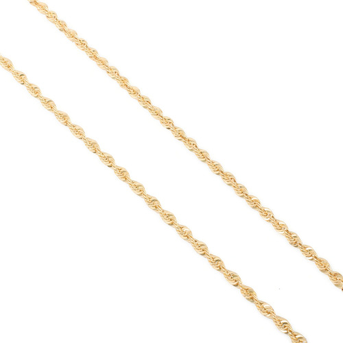 Cadena Collar Torsal 4mm Unisex 50cm Oro Italiano Hueco 10k Color Dorado