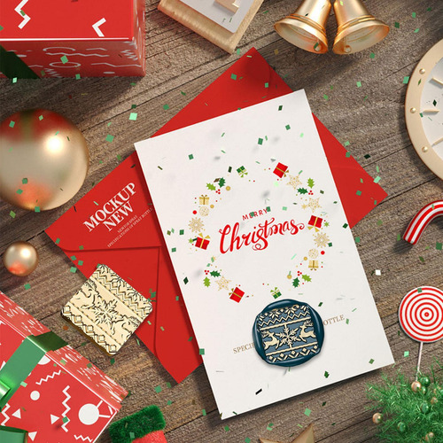 Kit Para Hacer Tarjetas De Navidad Sello De Cera Retro Con C