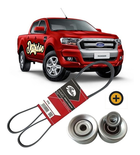 Kit Poleas X2 + Correa Polyv Gates Ford Ranger 2.2 2012