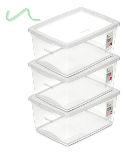 Kit 4 Caixa Organizadora 7,5l Ordene Design Moderno Cristal Cor Transparente